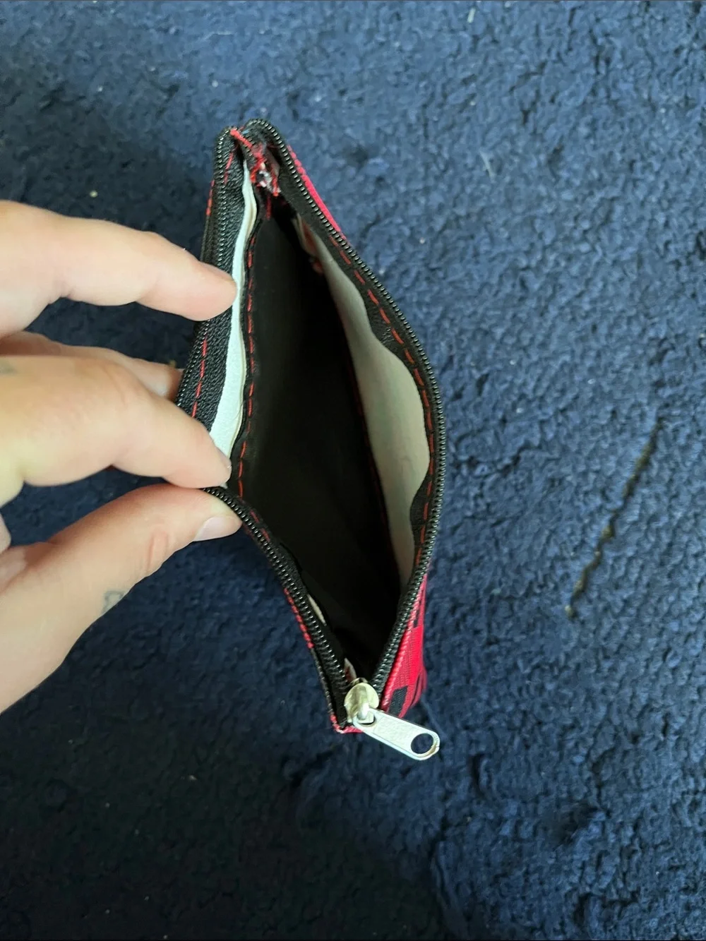 Red and Black Buffalo Plaid Zip Wallet